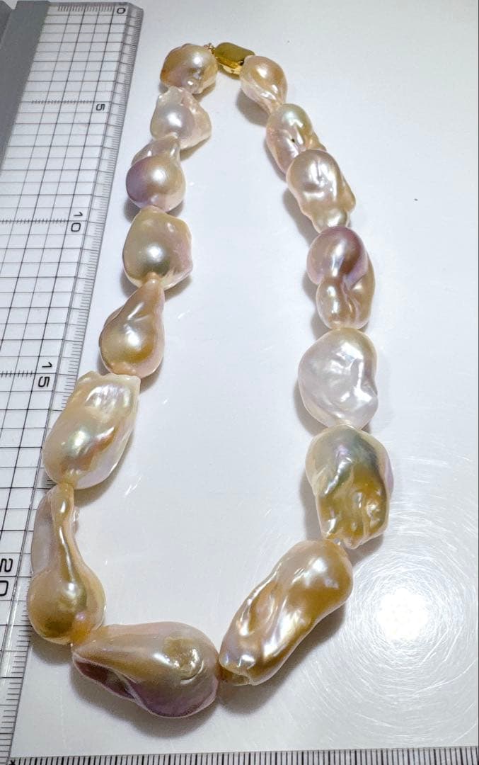 オイスターパール淡水パール美品オイスターパールネックレスNO25-2502