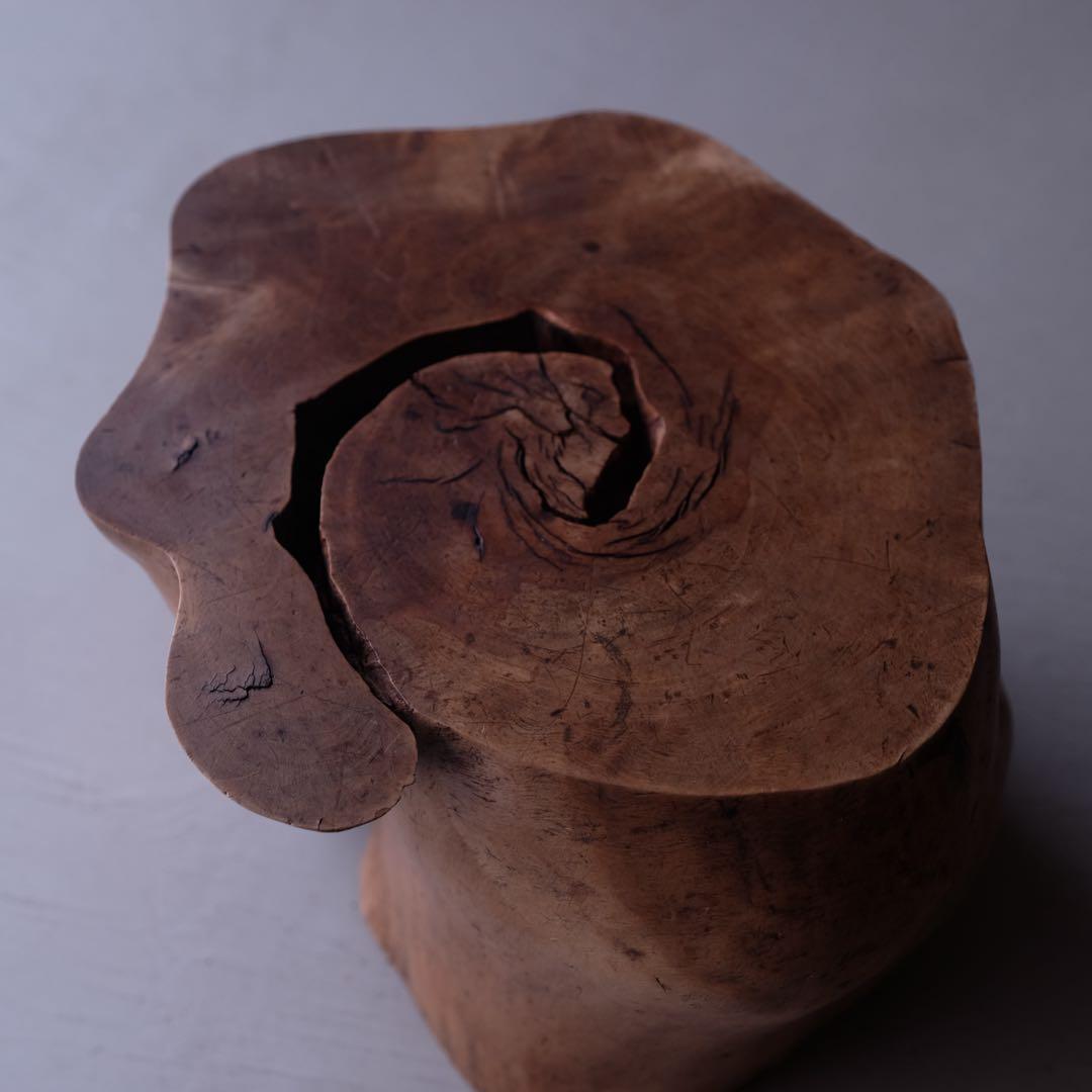 渦巻型の木製花台　オブジェ 置物 アート 芸術 古家具 古道具 骨董 古民具