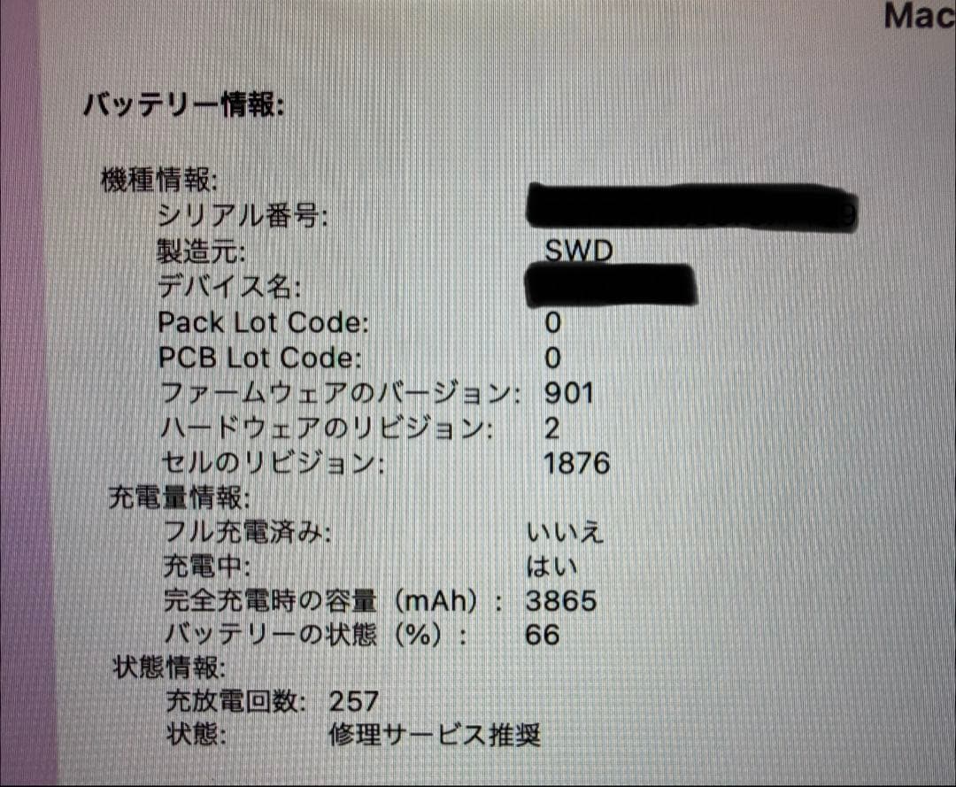 MacBook Pro 13インチ 2018モデル(内蔵500GB)
