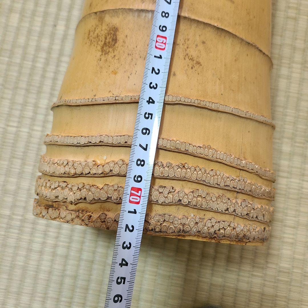 竹二重切 花器 華道具 根付竹製 花瓶 花器 華道 生け花 筒型 根付 竹細工