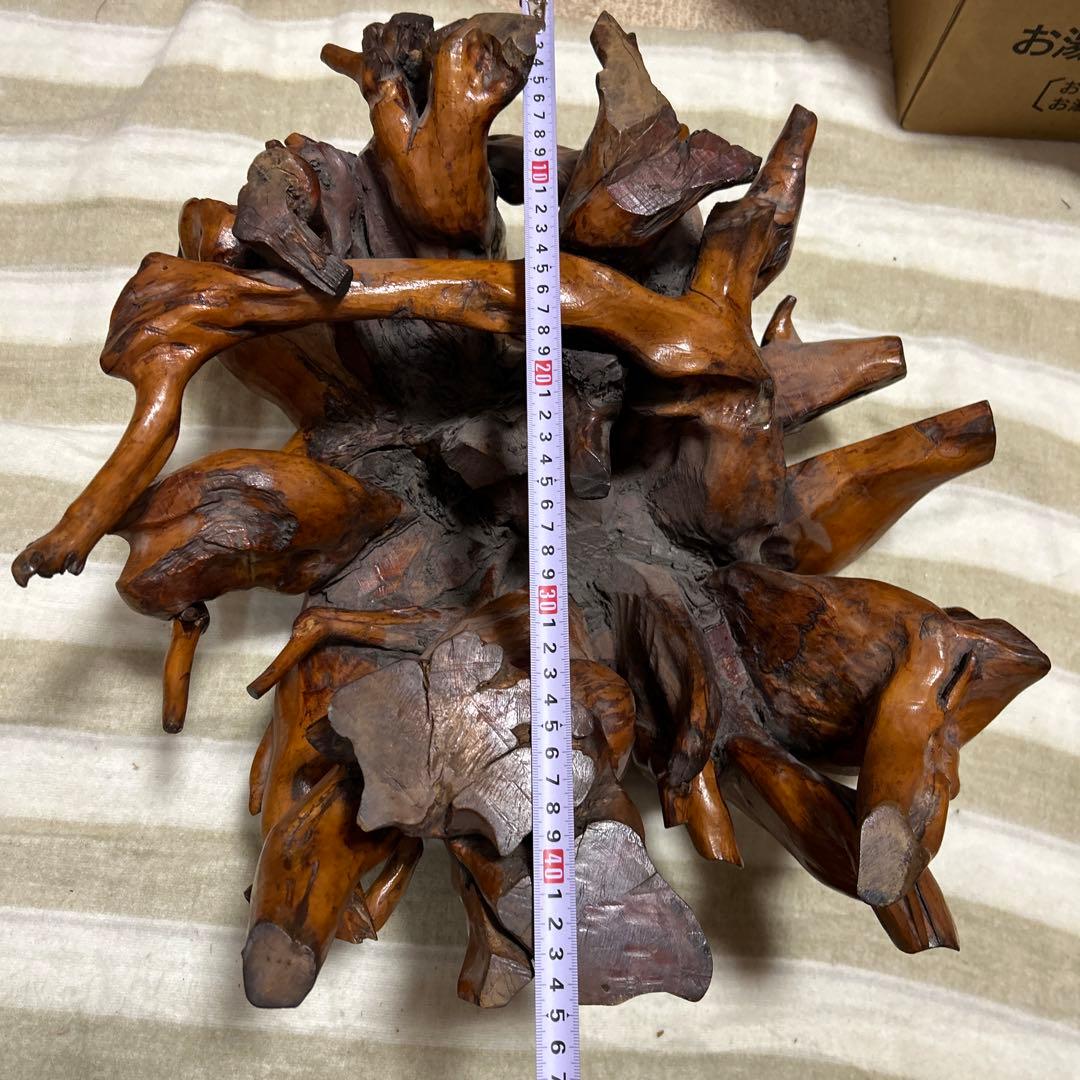 自然木 木の根 座卓 テーブル　台座 花台 切り株 レトロ 骨董 アンティーク