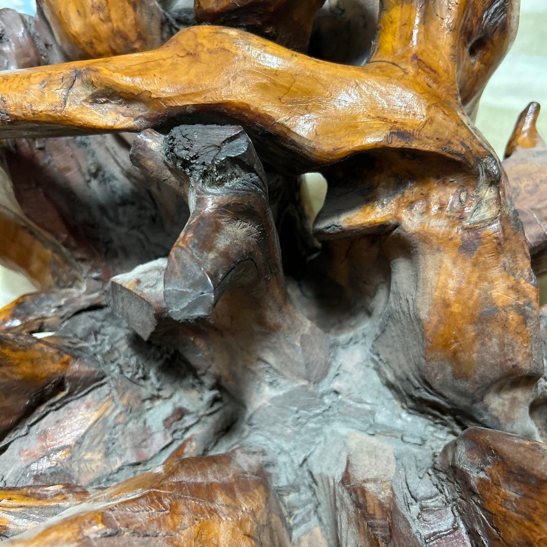 自然木 木の根 座卓 テーブル　台座 花台 切り株 レトロ 骨董 アンティーク