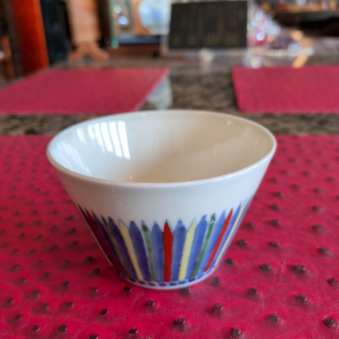 蕎麦猪口　色絵剣先紋