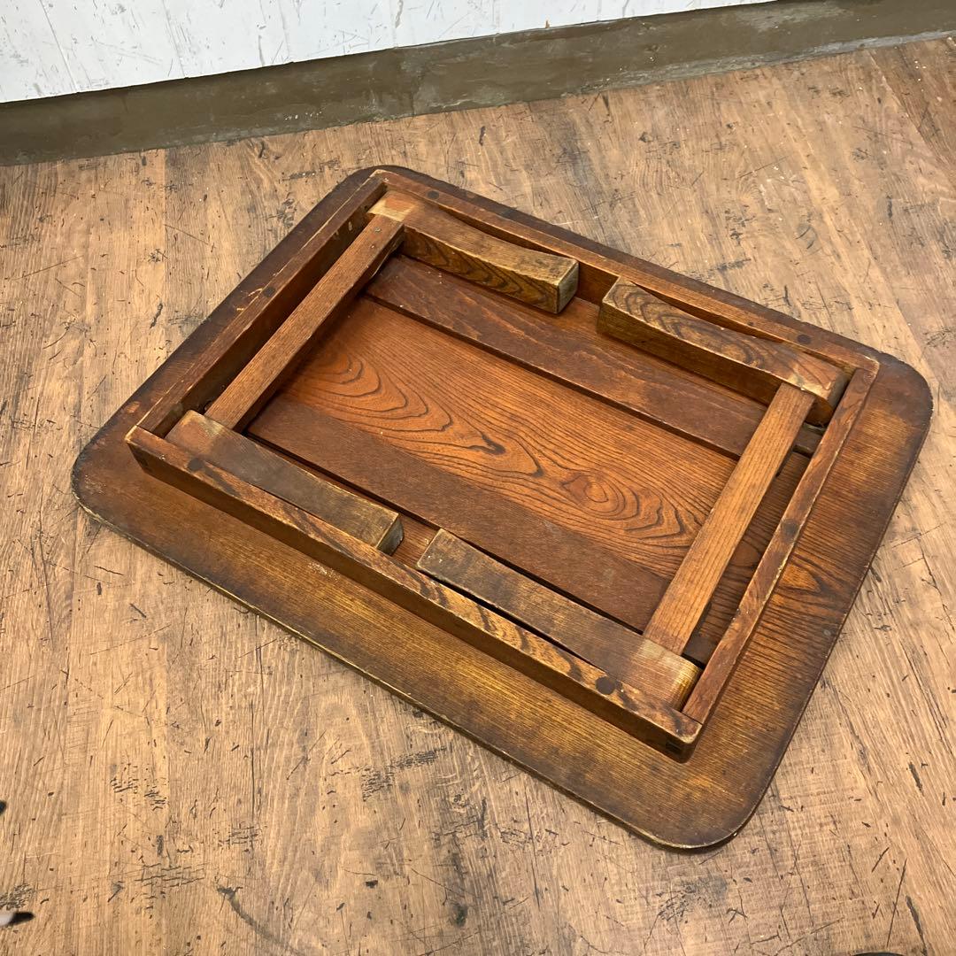 B-2 昭和レトロ 木製 折りたたみ式 座卓 ちゃぶ台 古材 古道具 文机