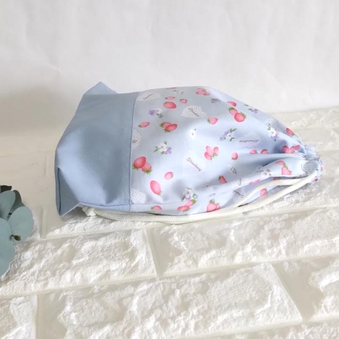 《送料無料》通園・通学3点セット・いちごとハートレース・ブルー　＃n1394