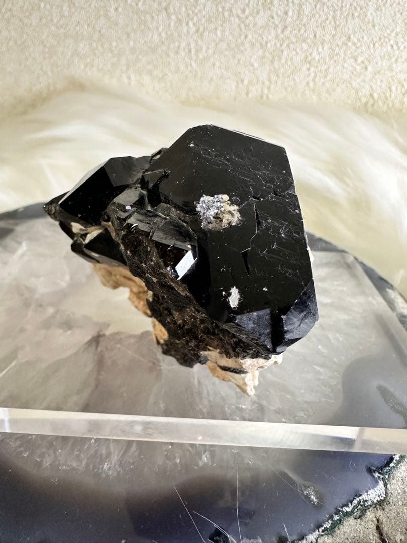 チベット産 黒龍モリオン クラスター 天然黒水晶 原石 魔除け 結晶群 1032