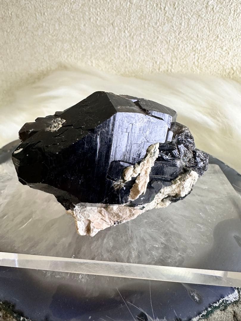チベット産 黒龍モリオン クラスター 天然黒水晶 原石 魔除け 結晶群 1032