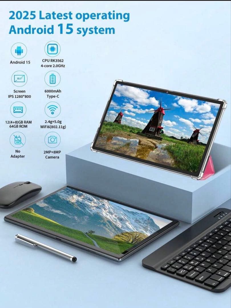 Relndoo Android 15 タブレット 12.8インチ
