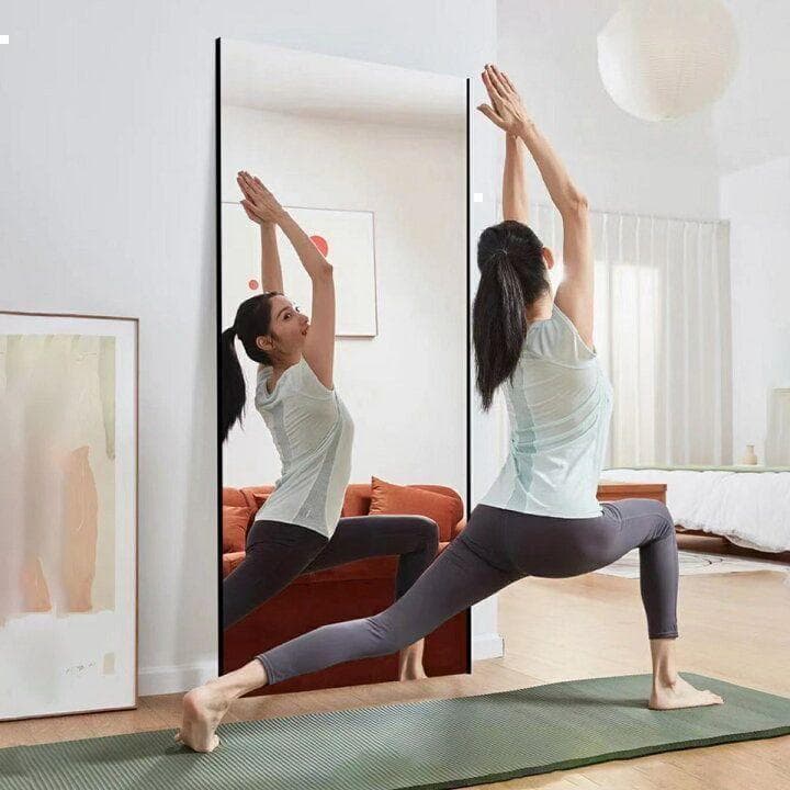 割れない鏡 ウォールミラー 壁掛け 姿見鏡 60×160cmシルバー 1624