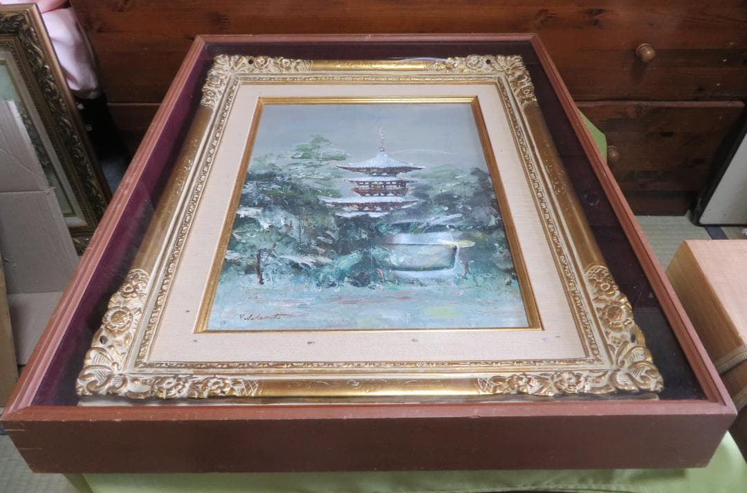 酒本英嗣　「薬師寺遠望」 油彩　F6号　近代日本美術協会委員、白美会副代表理事