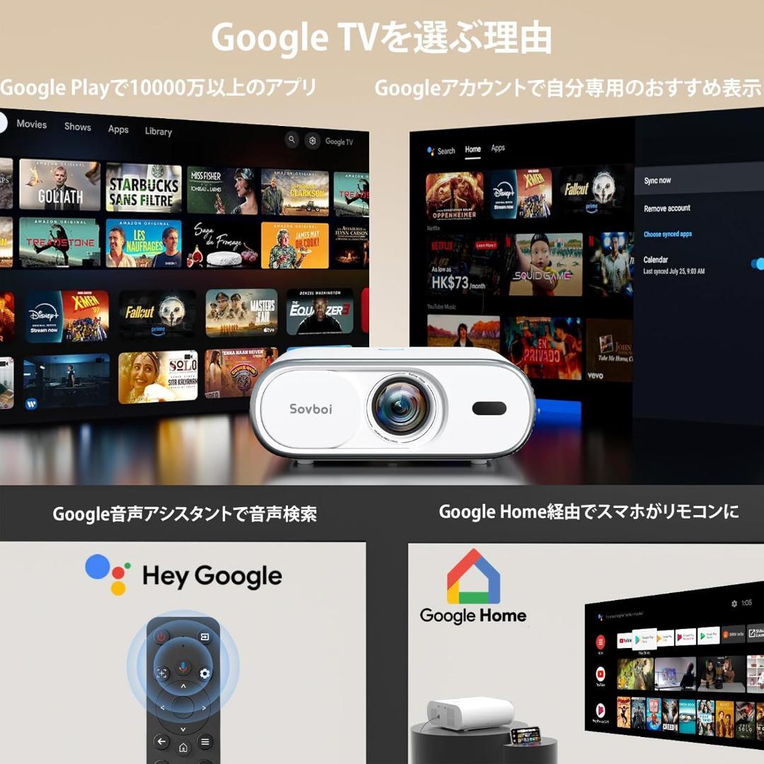 Sovboi E30Max プロジェクター GoogleTV 1500ANSI