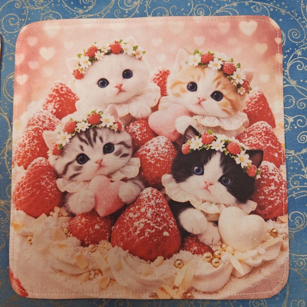 チョコ　ハンカチ　ねこちゃん柄　ハンドメイド3/11　18枚