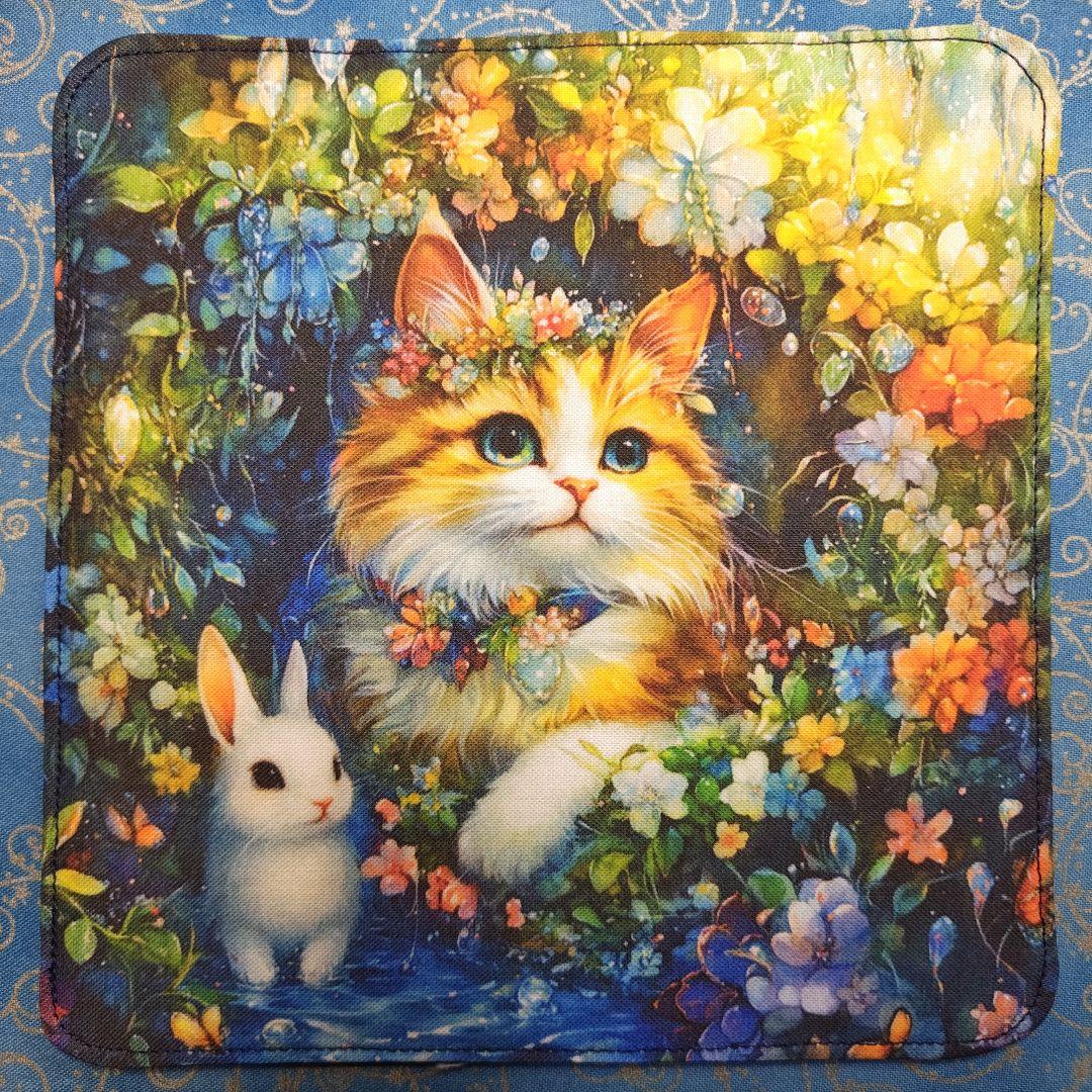 yourelia 　4重ハンカチ　ねこちゃん柄　18枚