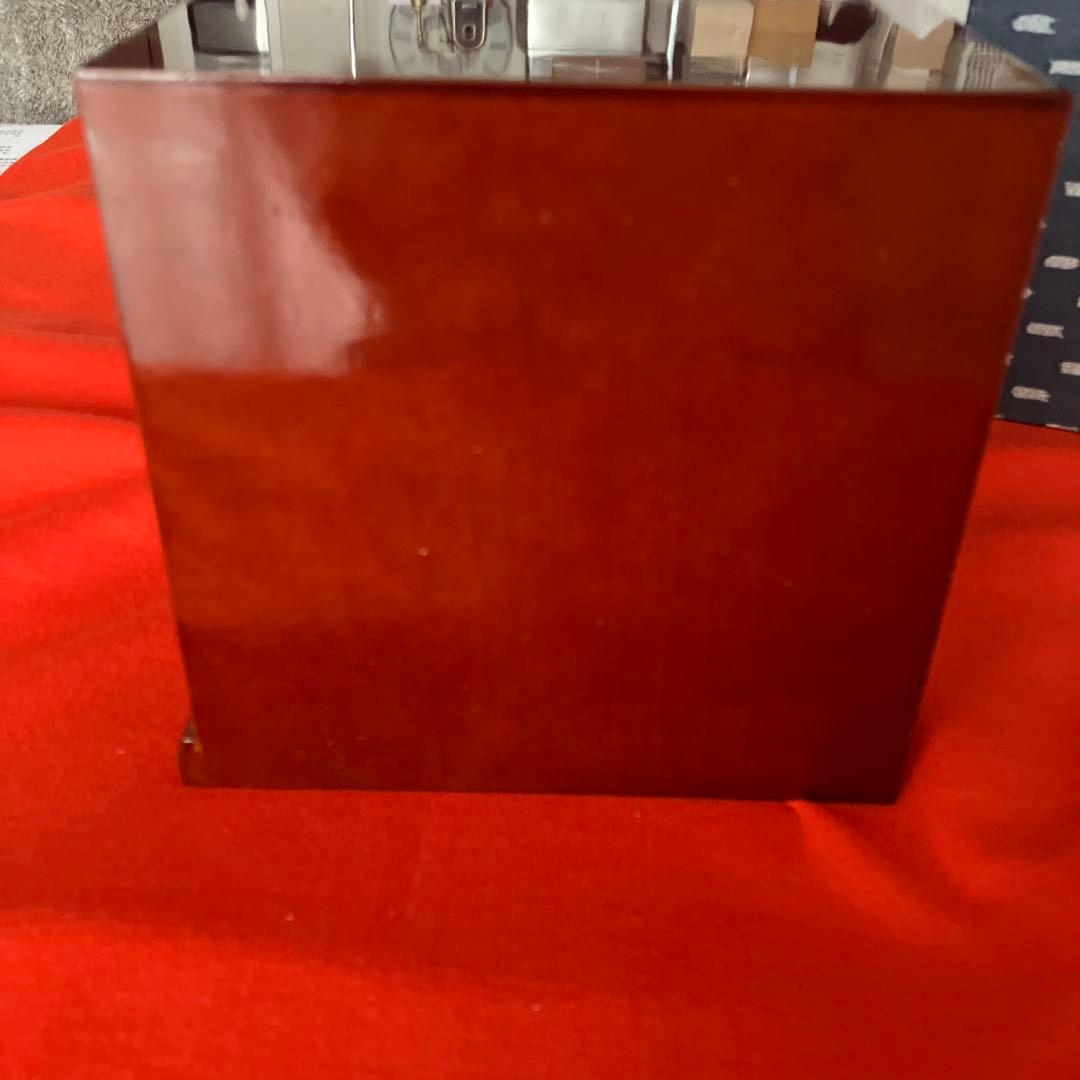 【未使用】高級漆器　飛騨高山　春慶塗　木製物入れ 2引き出し 幅21.8cm