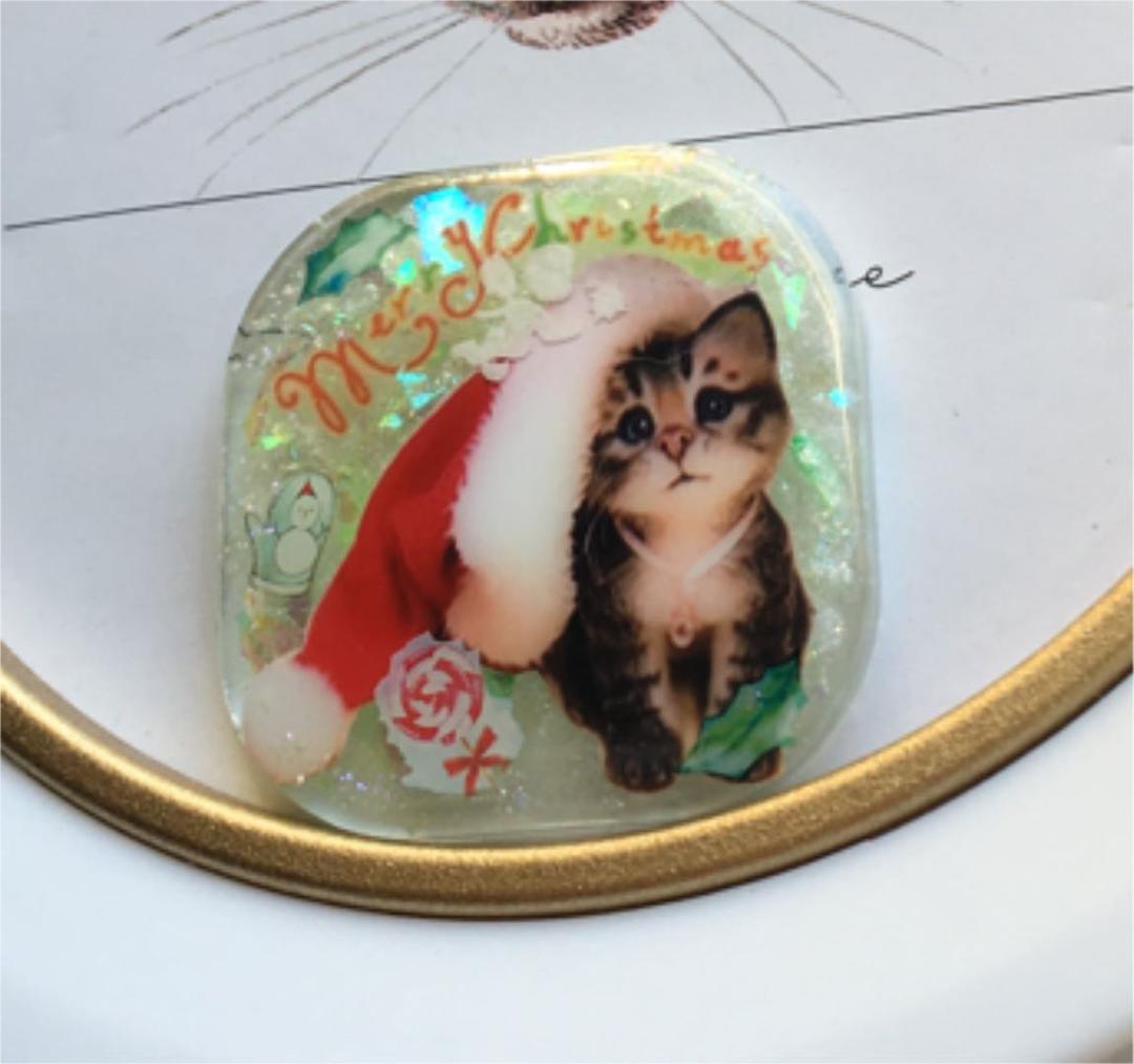 レジンヘアゴム♡大きなクリスマス帽子の猫ちゃん・再販不可