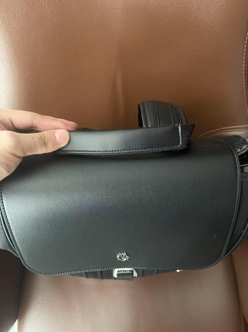 大型ストライプ柄 バックパック ブラック