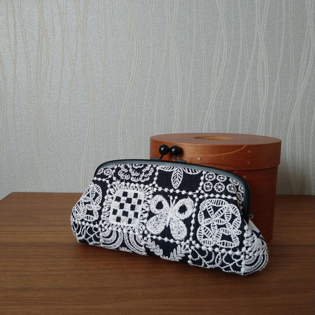 春財布❁ マットブラック口金 親子がま口財布 ☆ミナペルホネン ハンドメイド