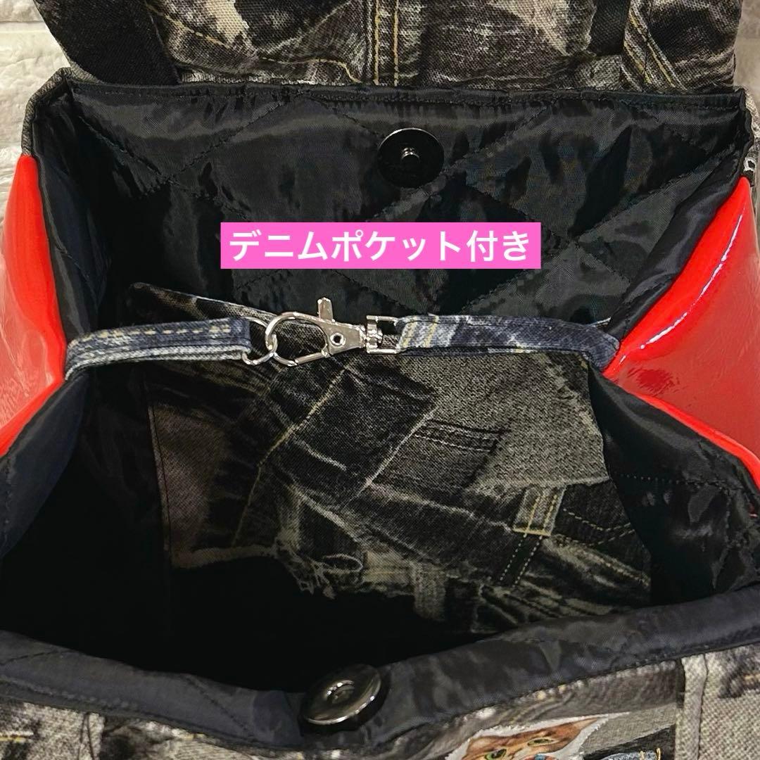 リトルサンダー　コヤンイサムチョン　フェイクレザー＆デニム　トートバッグ