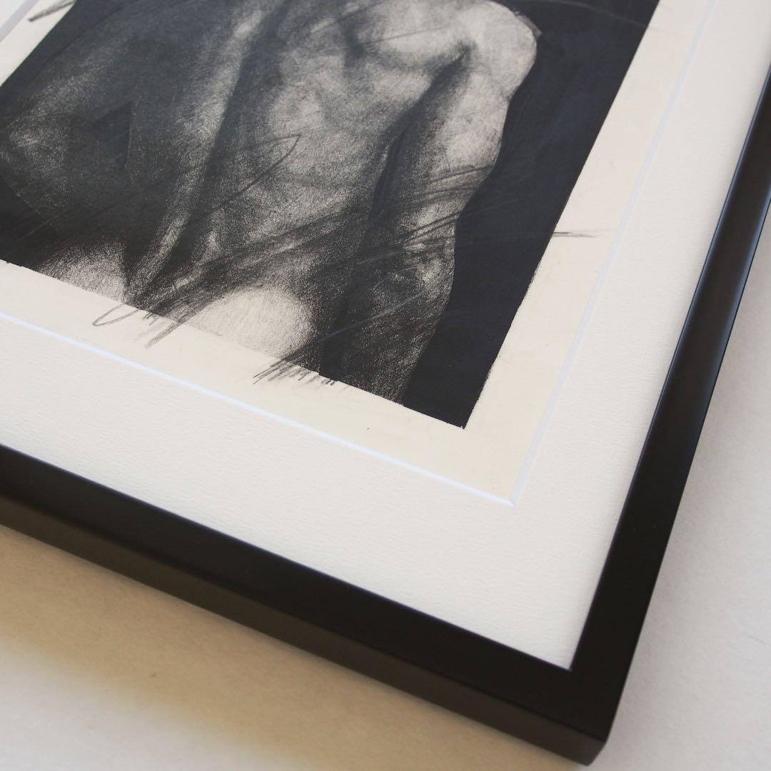 人物画 肉筆画 作品 額入り 現代アート 絵画 ミニマル インテリア デザイン