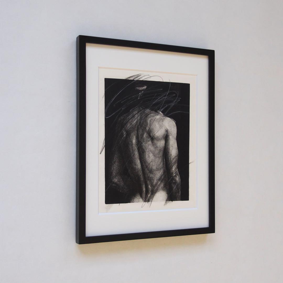 人物画 肉筆画 作品 額入り 現代アート 絵画 ミニマル インテリア デザイン