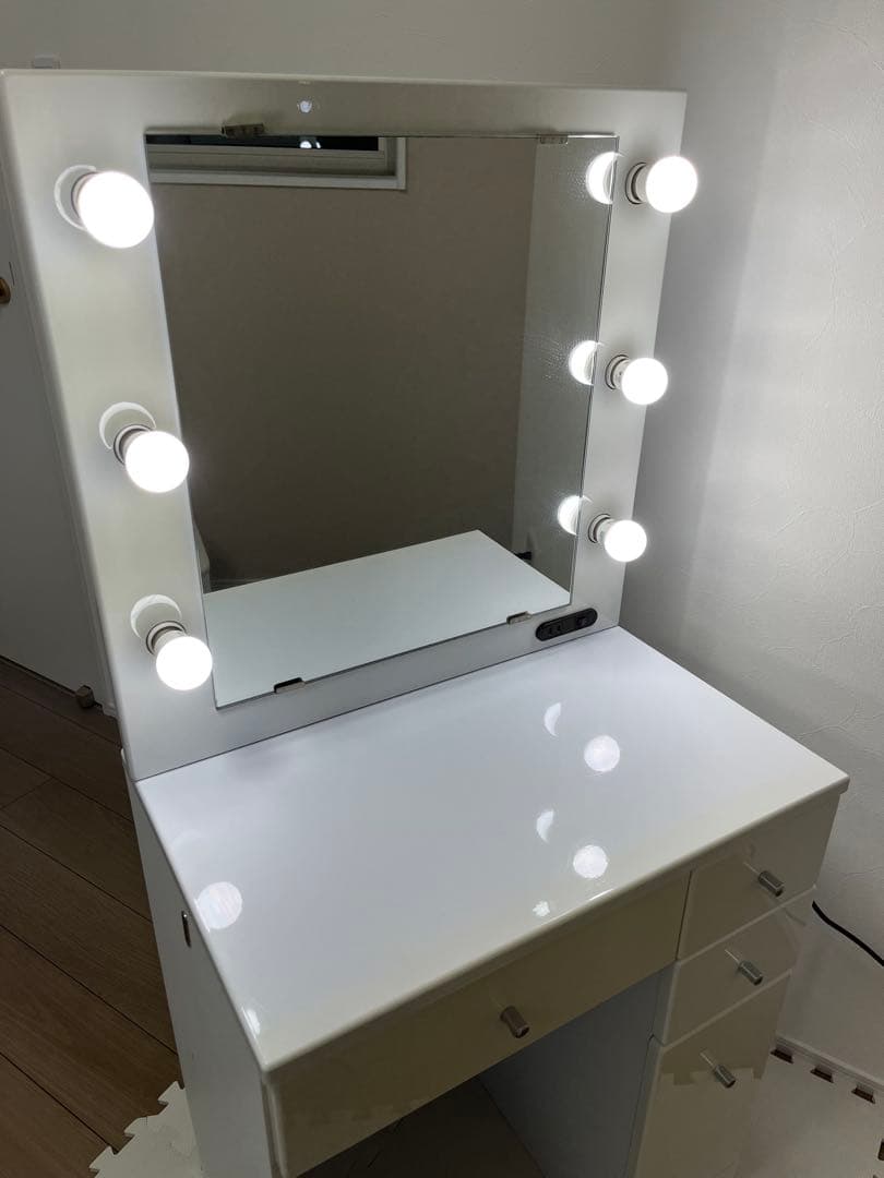 LEDライト付　女優ミラー　ハリウッドミラー　ドレッサー　スツール