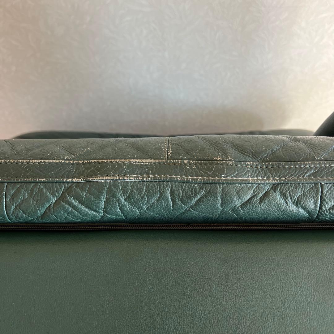 karimoku カリモク家具 応接用 ソファ 1人掛け 椅子 深緑 レザー