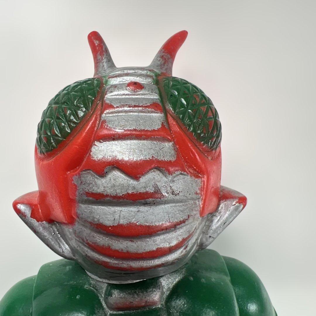 【※触覚片方折れあり】当時物ポピー製石森プロ　仮面ライダーV3ソフビフィギュア