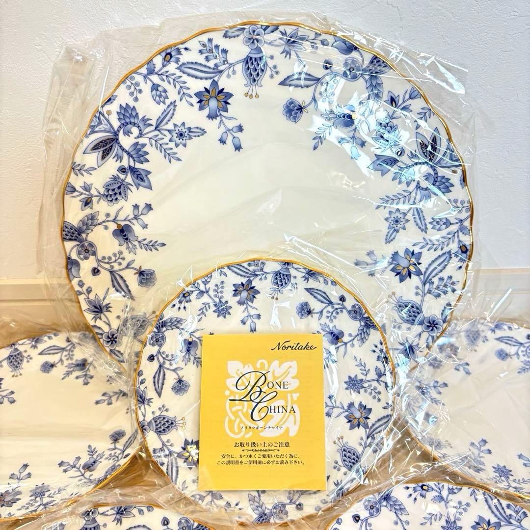 【未使用箱付】ノリタケ ブルーソレンティーノ パーティーセット 小皿 大皿