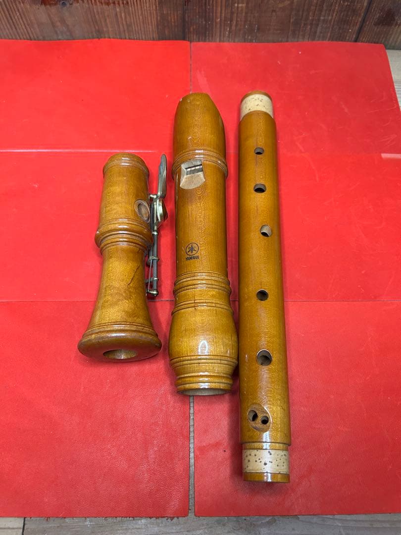 木製テナーリコーダー 分解可能 金具付き