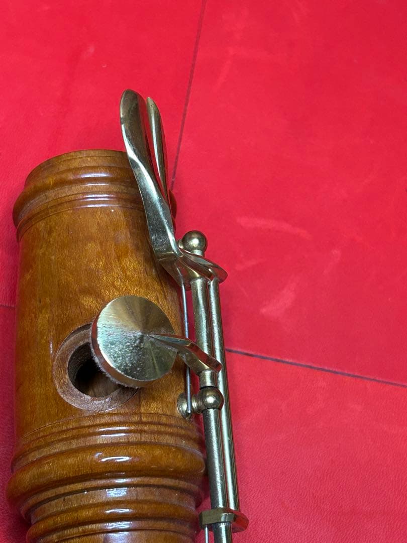 木製テナーリコーダー 分解可能 金具付き