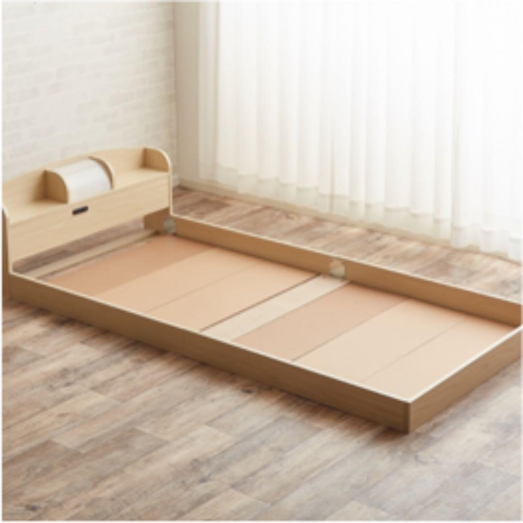 【新品・送料無料】大人気 ライト付きローベッド[フロアベッド]