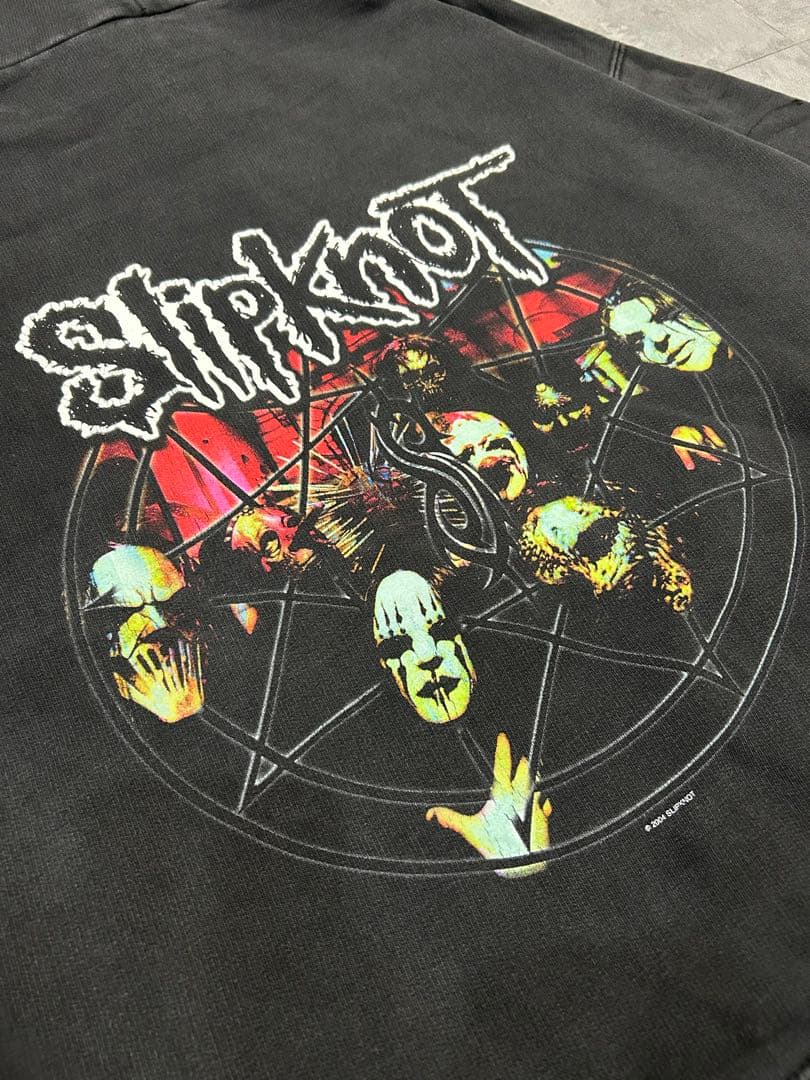 00s Slip Knot スリップノット パーカー フェード 両面プリント短丈