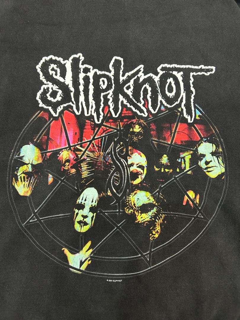 00s Slip Knot スリップノット パーカー フェード 両面プリント短丈
