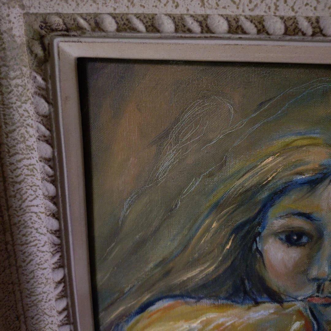 女性の肖像 油絵 フレーム付き