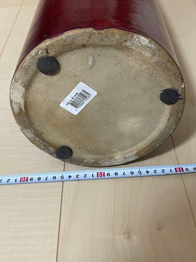 希少　超大　赤　陶器花瓶　高さ約82cm