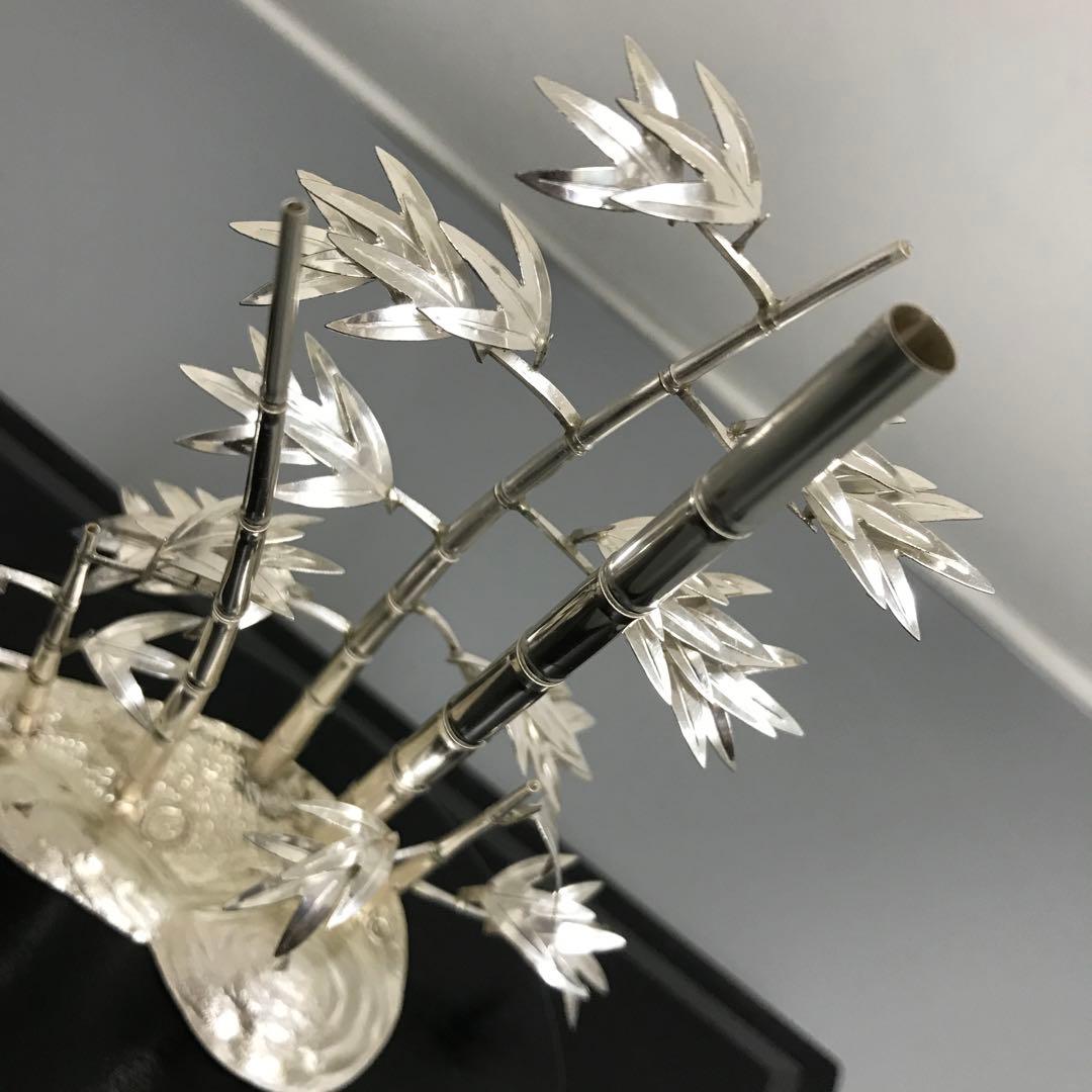 純銀製　竹　光則作　骨董　置物　アンティーク　レトロ