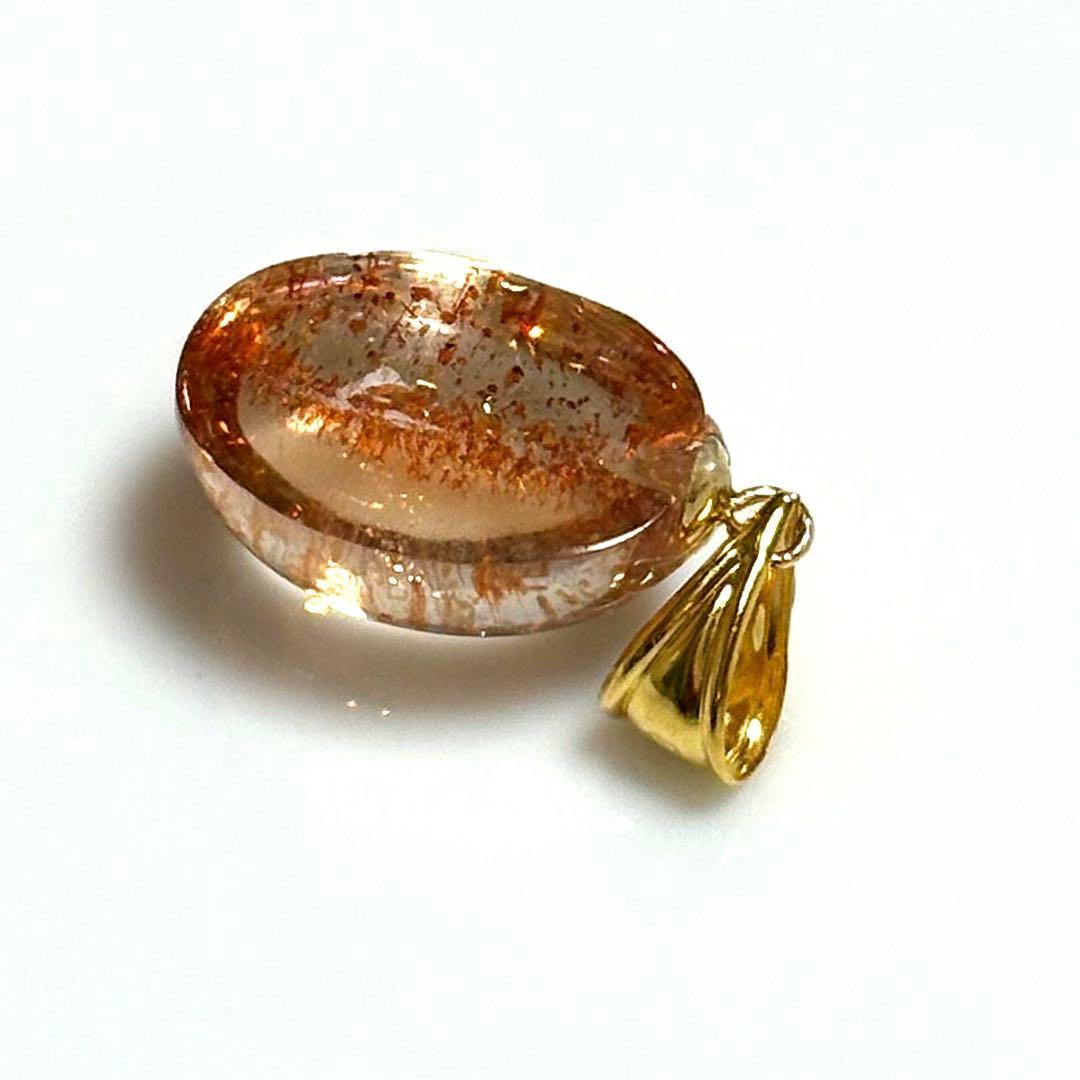 K18 稀少石　レピドクロサイトインクォーツ　ペンダント　オレンジ