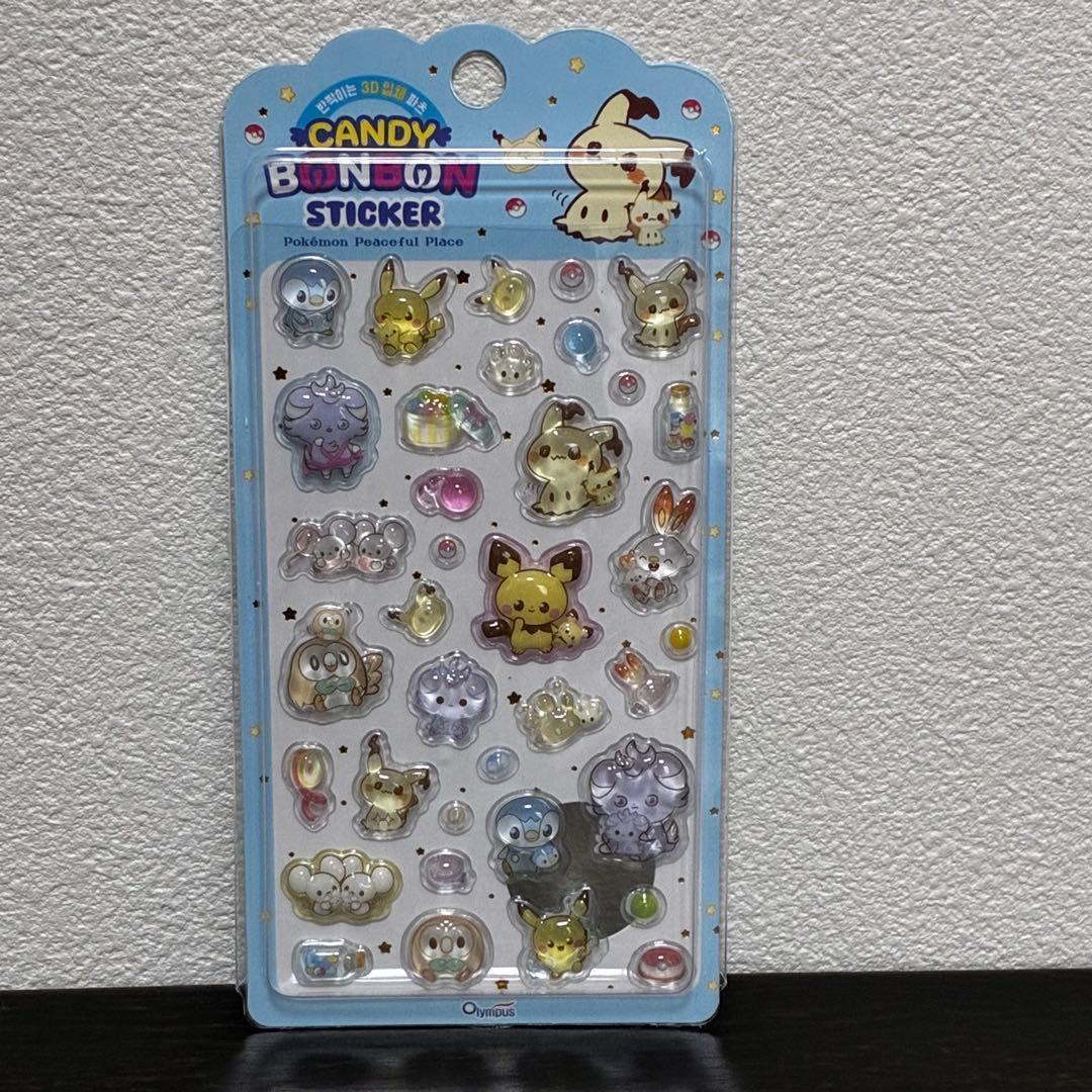 正規品キャンディードロップシール ポケピース3D立体 ぷくぷくシール 4種×3