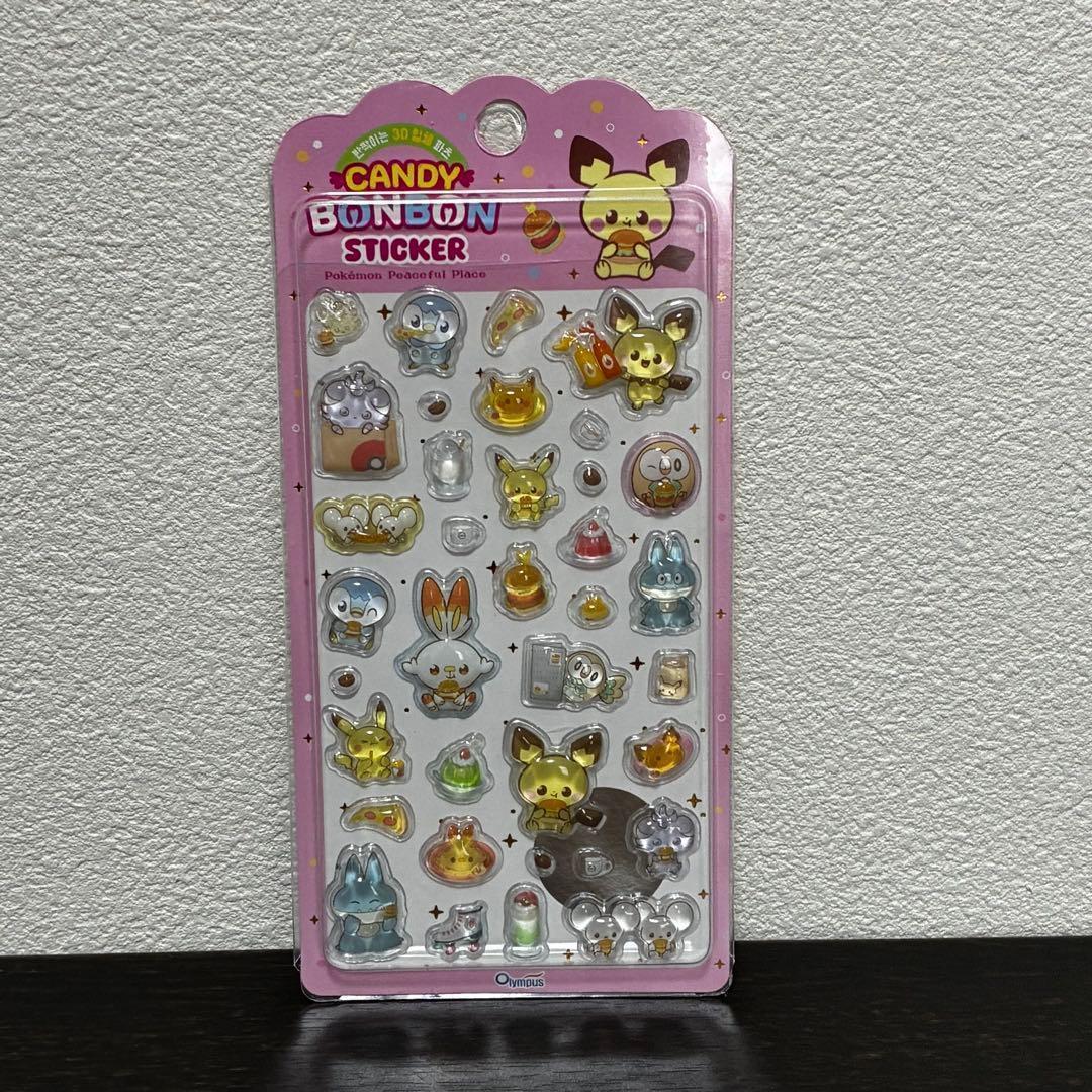 正規品キャンディードロップシール ポケピース3D立体 ぷくぷくシール 4種×3