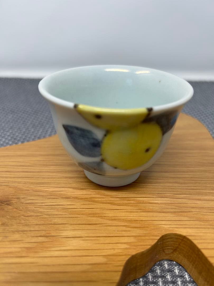九谷青窯 徳永遊心 色絵みかん 　　　　　湯呑み　ぐい呑み