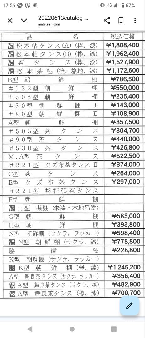 松本民芸家具 ミズメザクラ 無垢材 E型 クズ布 飾り棚 定価297.000円