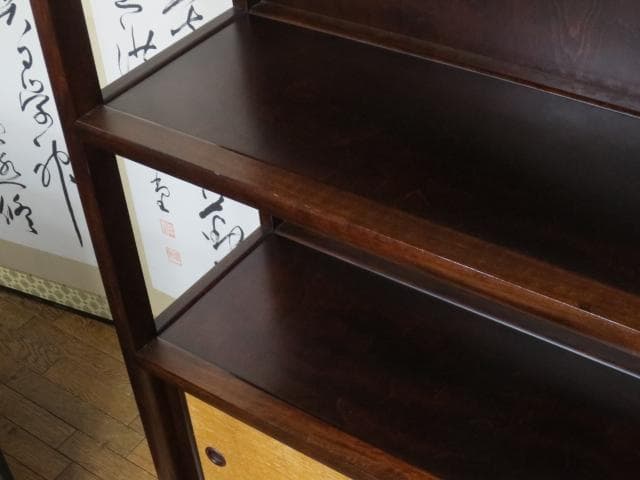 松本民芸家具 ミズメザクラ 無垢材 E型 クズ布 飾り棚 定価297.000円