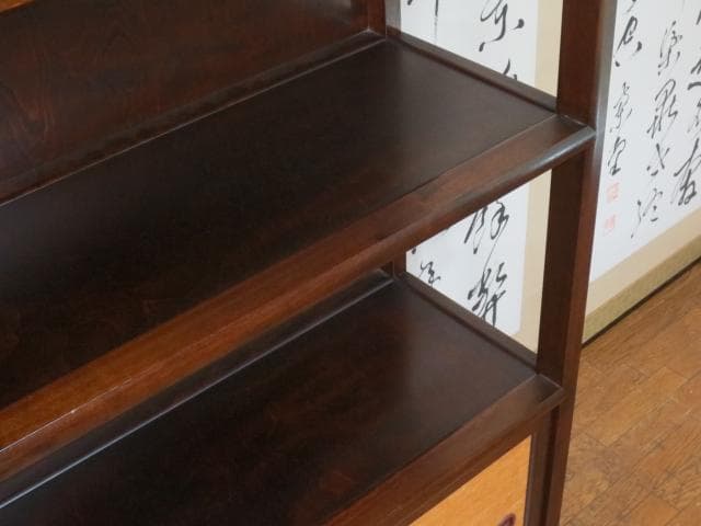 松本民芸家具 ミズメザクラ 無垢材 E型 クズ布 飾り棚 定価297.000円