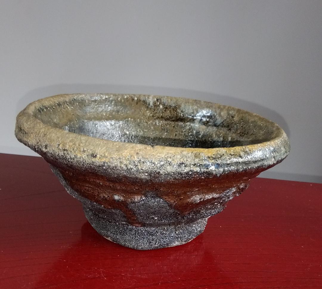白越不朝　塩越窯 自然灰釉の究極美が迸る逸品灰釉美向付け中鉢No:1