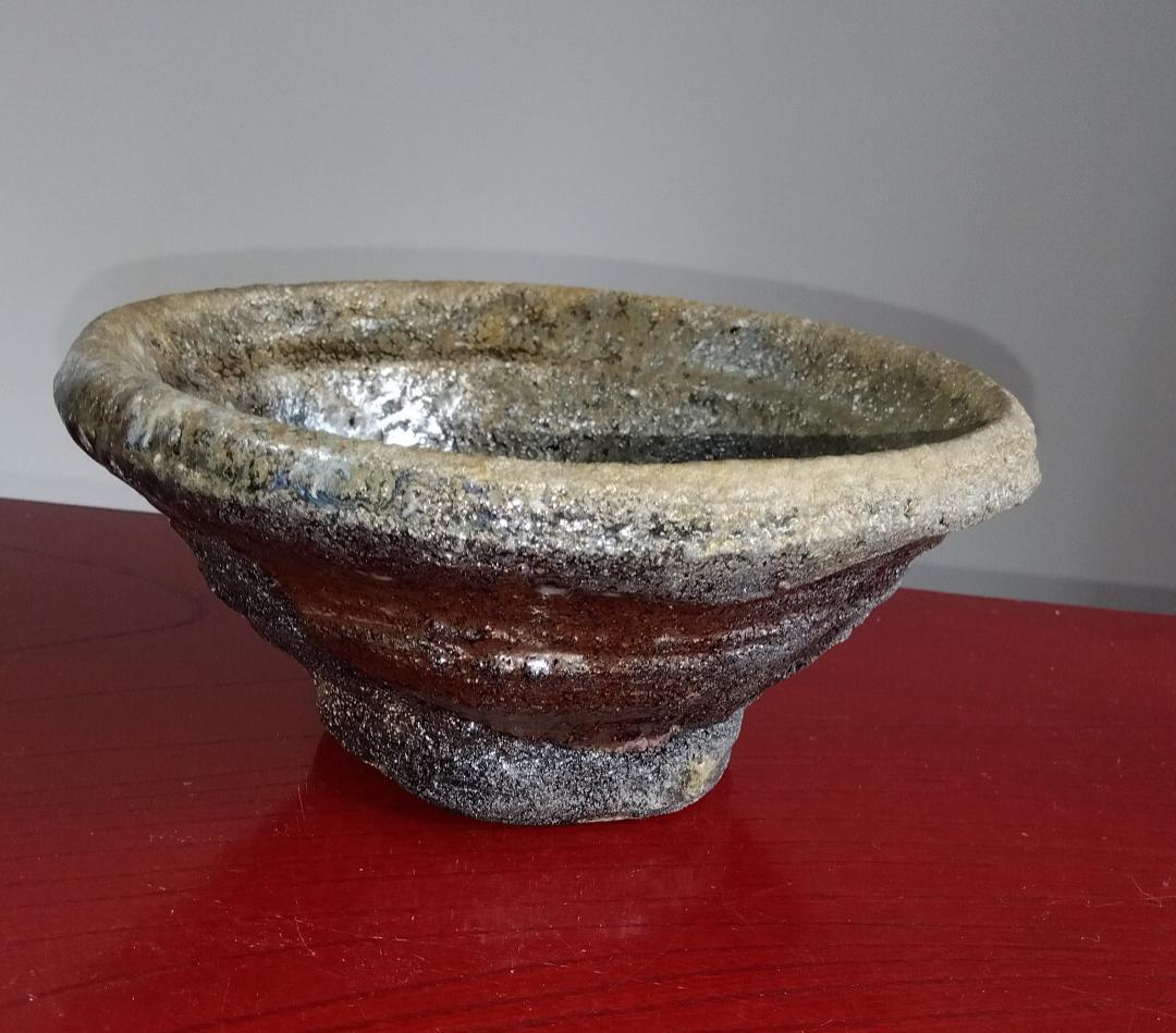 白越不朝　塩越窯 自然灰釉の究極美が迸る逸品灰釉美向付け中鉢No:1