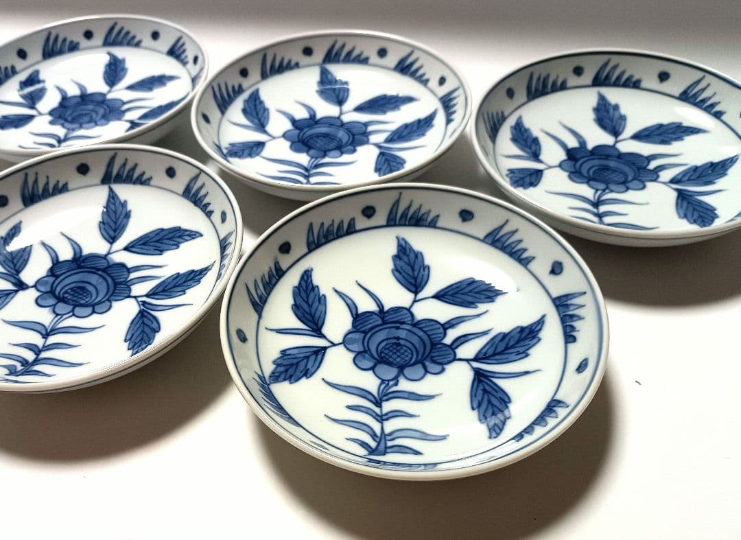 源右衛門窯 染付 小皿 5枚組 未使用品 【バラ売り可】