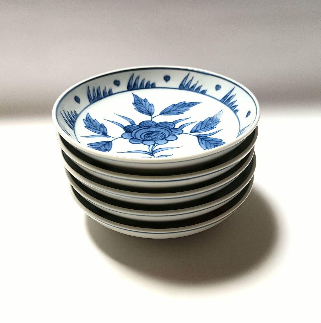 源右衛門窯 染付 小皿 5枚組 未使用品 【バラ売り可】