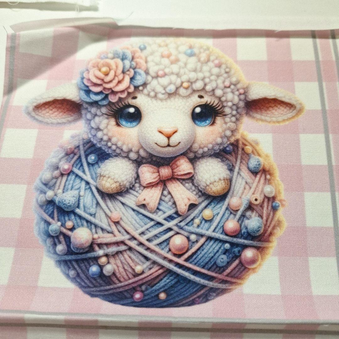 可愛いひつじパネル生地　ハンドメイド