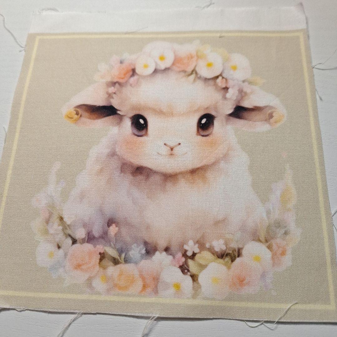 可愛いひつじパネル生地　ハンドメイド