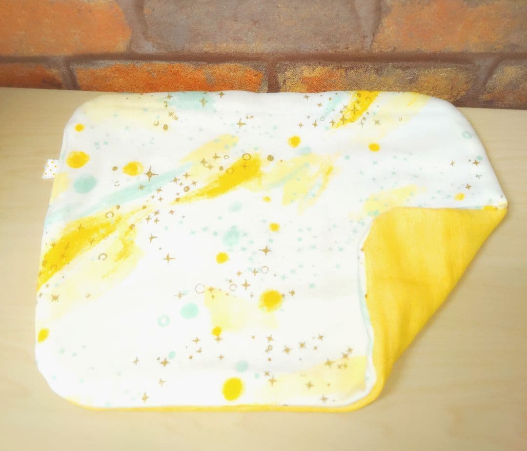 専用❤みかん❤もっちりニット×６重ガーゼ⭐超大判ハンドタオル❤キラキラ☆イエロー